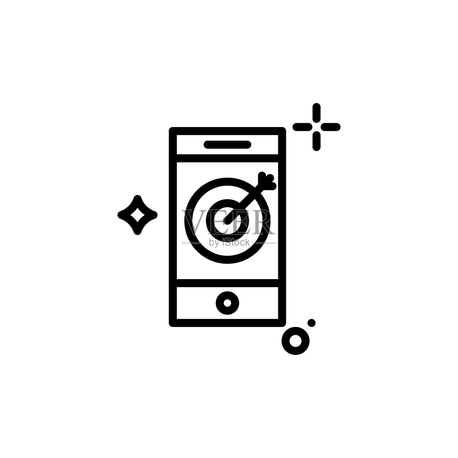 移动营销矢量线图标插画图片素材