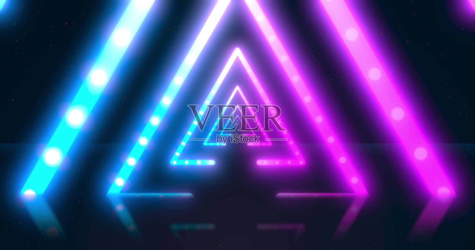 摘要霓虹飞行三角隧道采用荧光紫外光。不同颜色的彩虹照片摄影图片