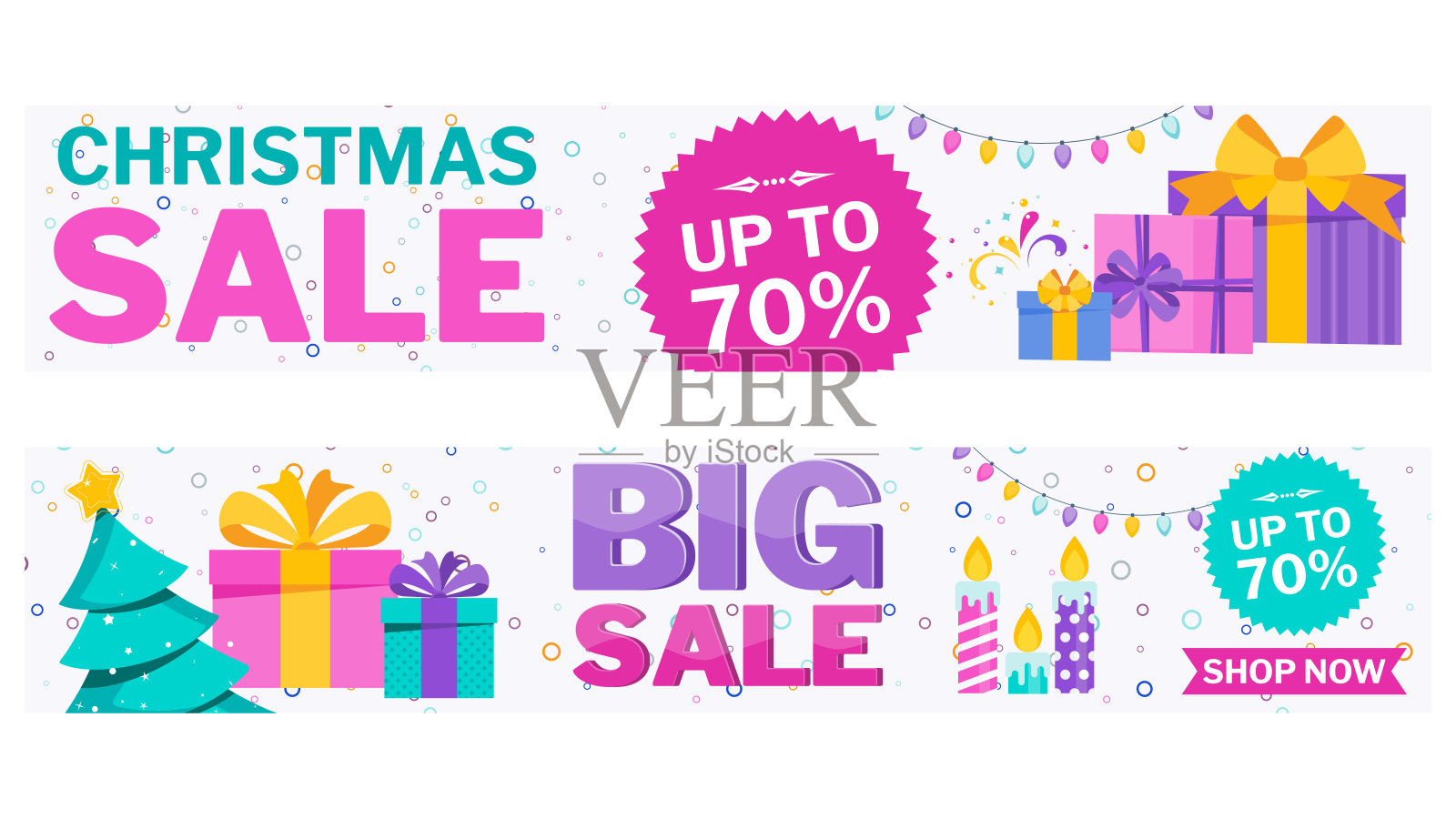 Christmase出售。传单、横幅。时尚的平面矢量风格。设计模板素材