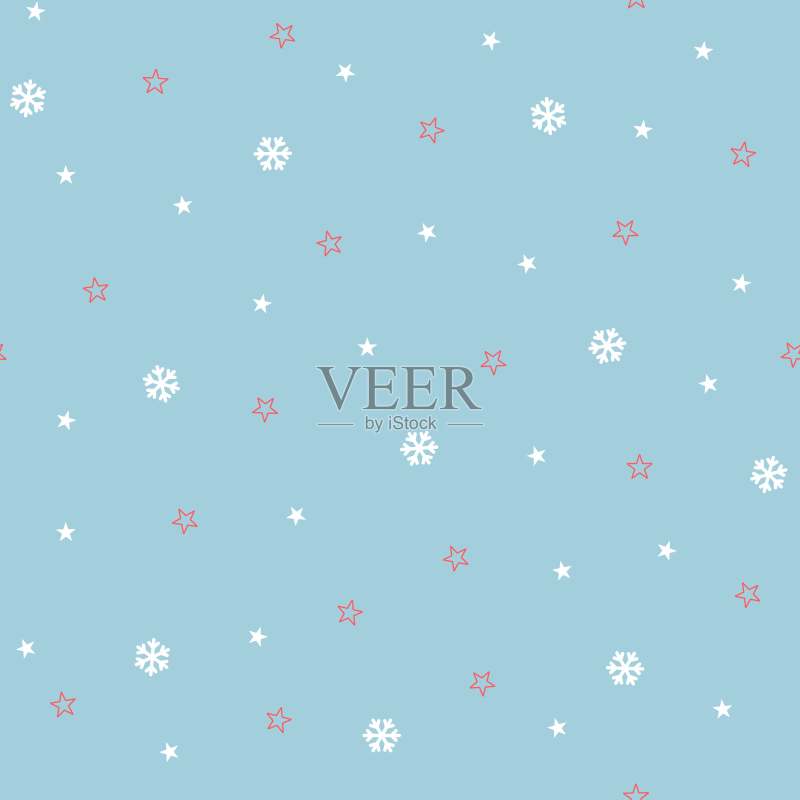 圣诞节用星星无缝图案。矢量插图。插画图片素材