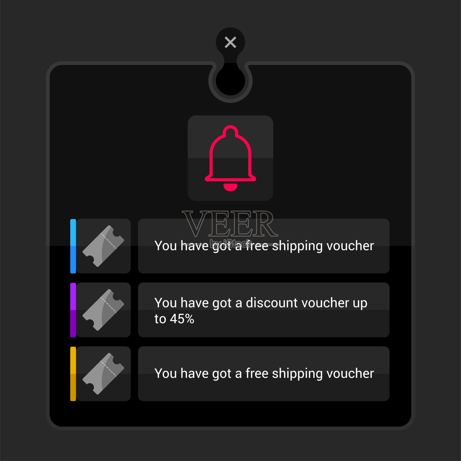 用户界面邮箱消息通知设计模板素材