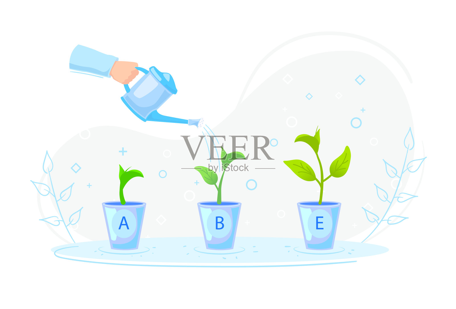 人工选择植物的概念。培育新品种。基因工程。药用植物分析，天然有机植物药物开发。替代传统草药疗法。插画图片素材
