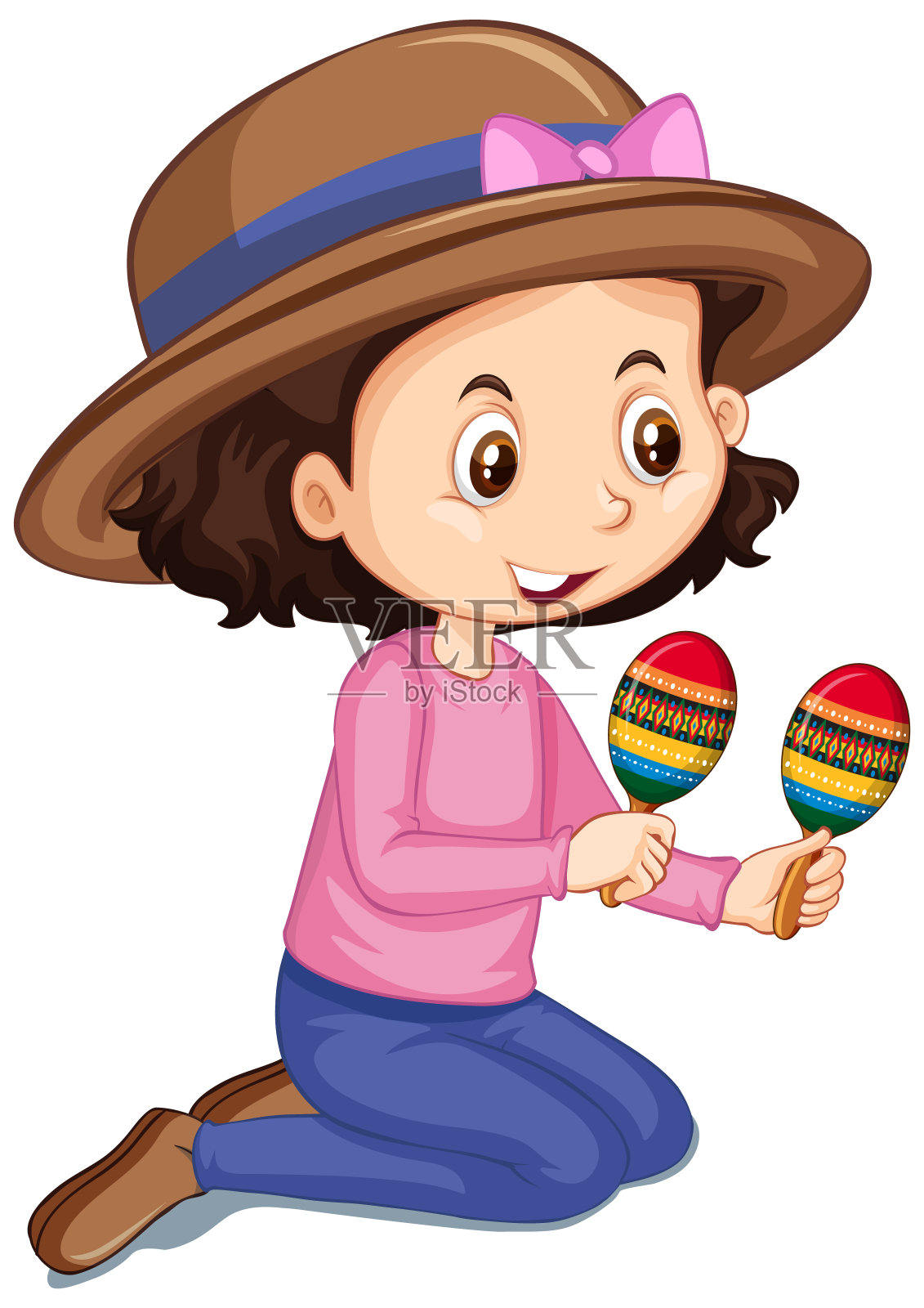 女孩在白色背景上玩沙球设计元素图片