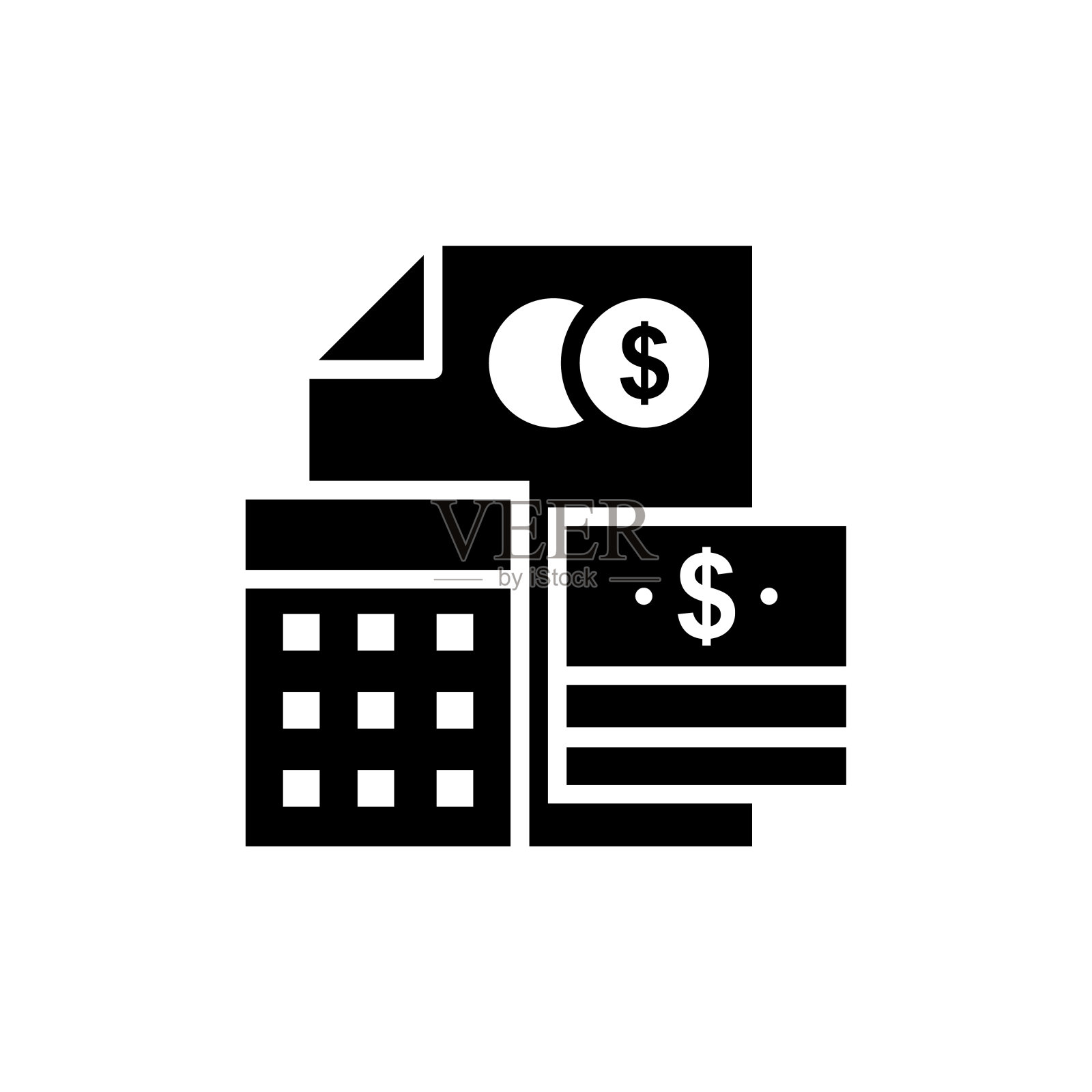 财务税收报告矢量字形图标插画图片素材