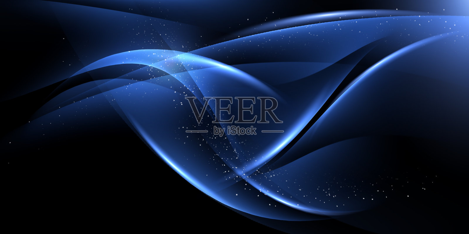 抽象的蓝色背景，波浪或面纱纹理插画图片素材