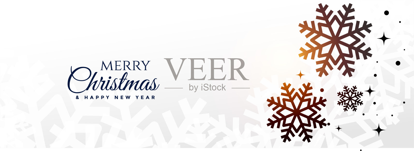 圣诞快乐雪白雪花雪花横幅设计插画图片素材