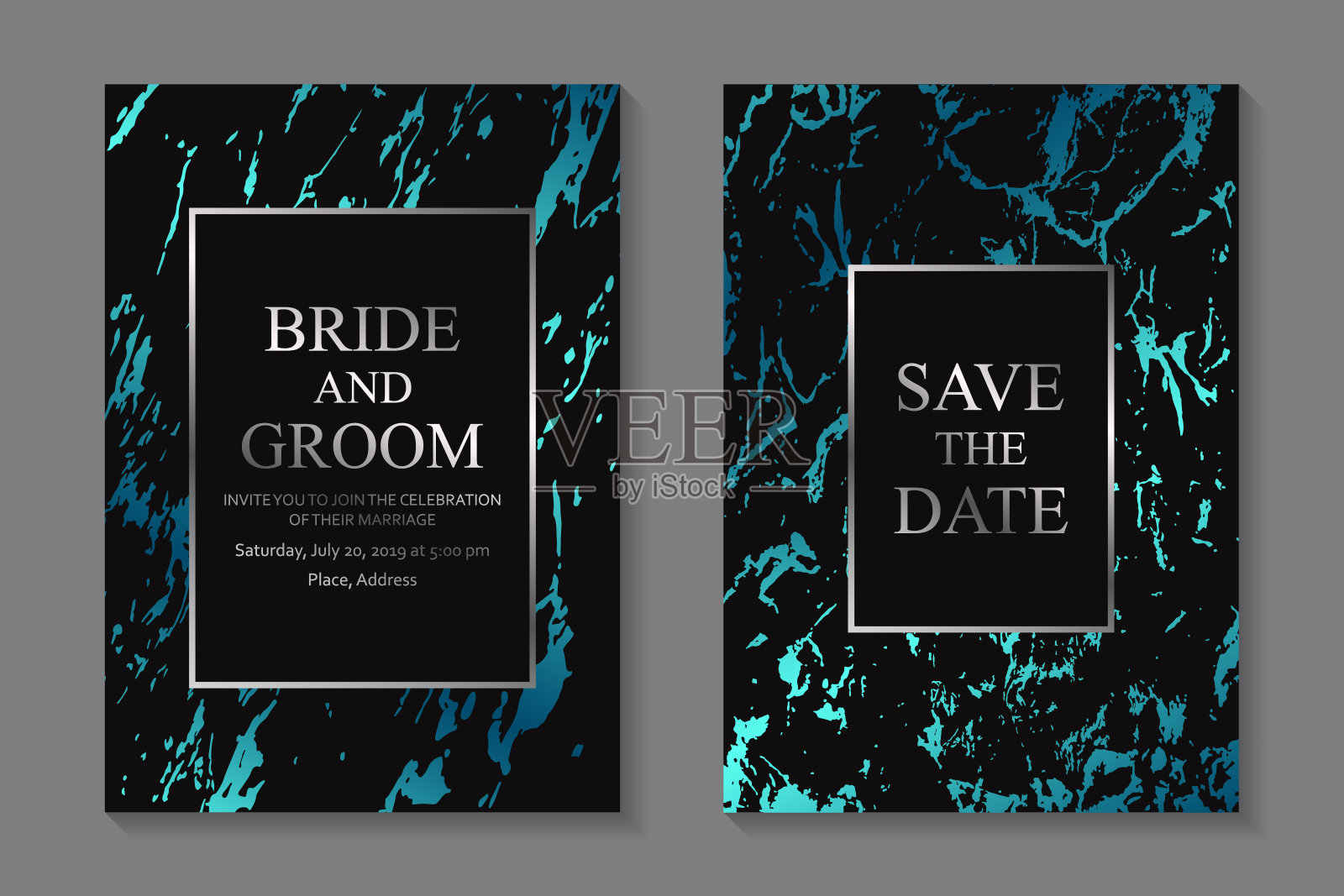 现代几何豪华名片模板的业务或介绍或问候。设计模板素材