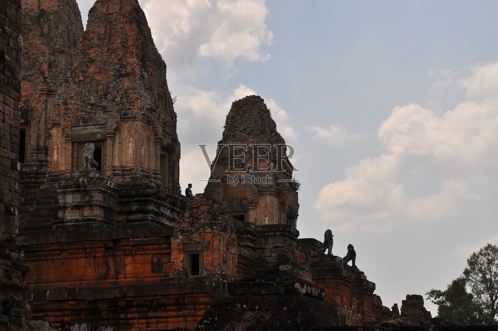 在吴哥窟的prerup寺庙废墟的观点照片摄影图片