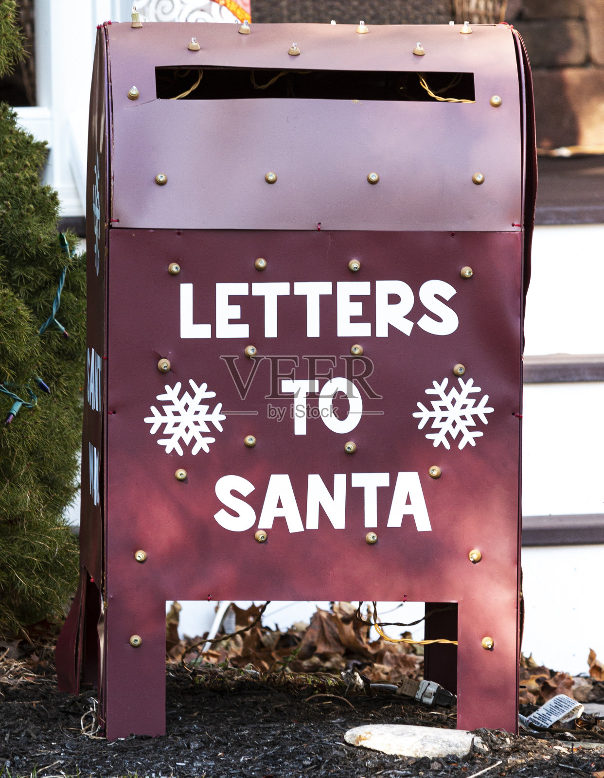 寄给圣诞老人的邮筒照片摄影图片