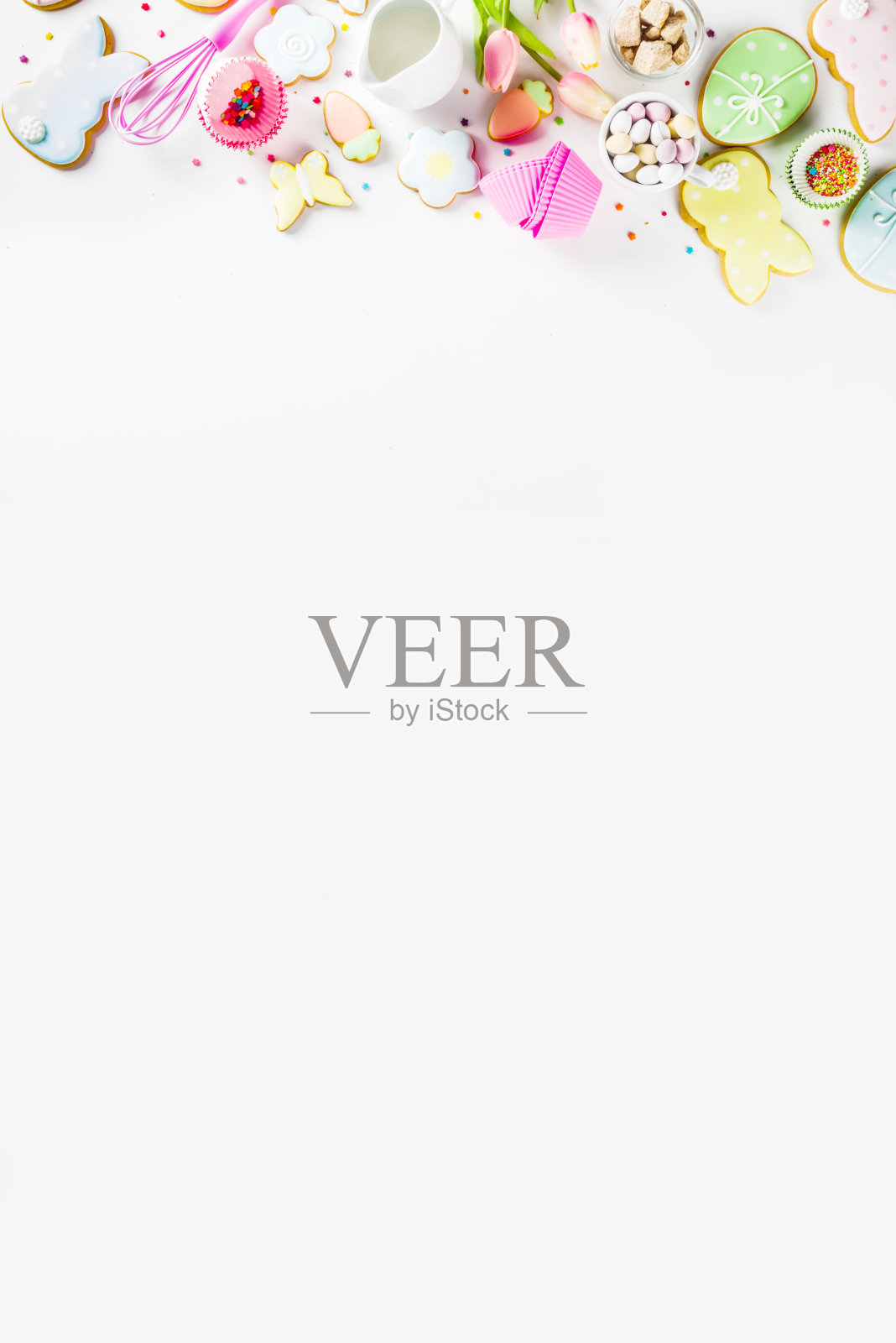 甜蜜的复活节烘焙背景照片摄影图片