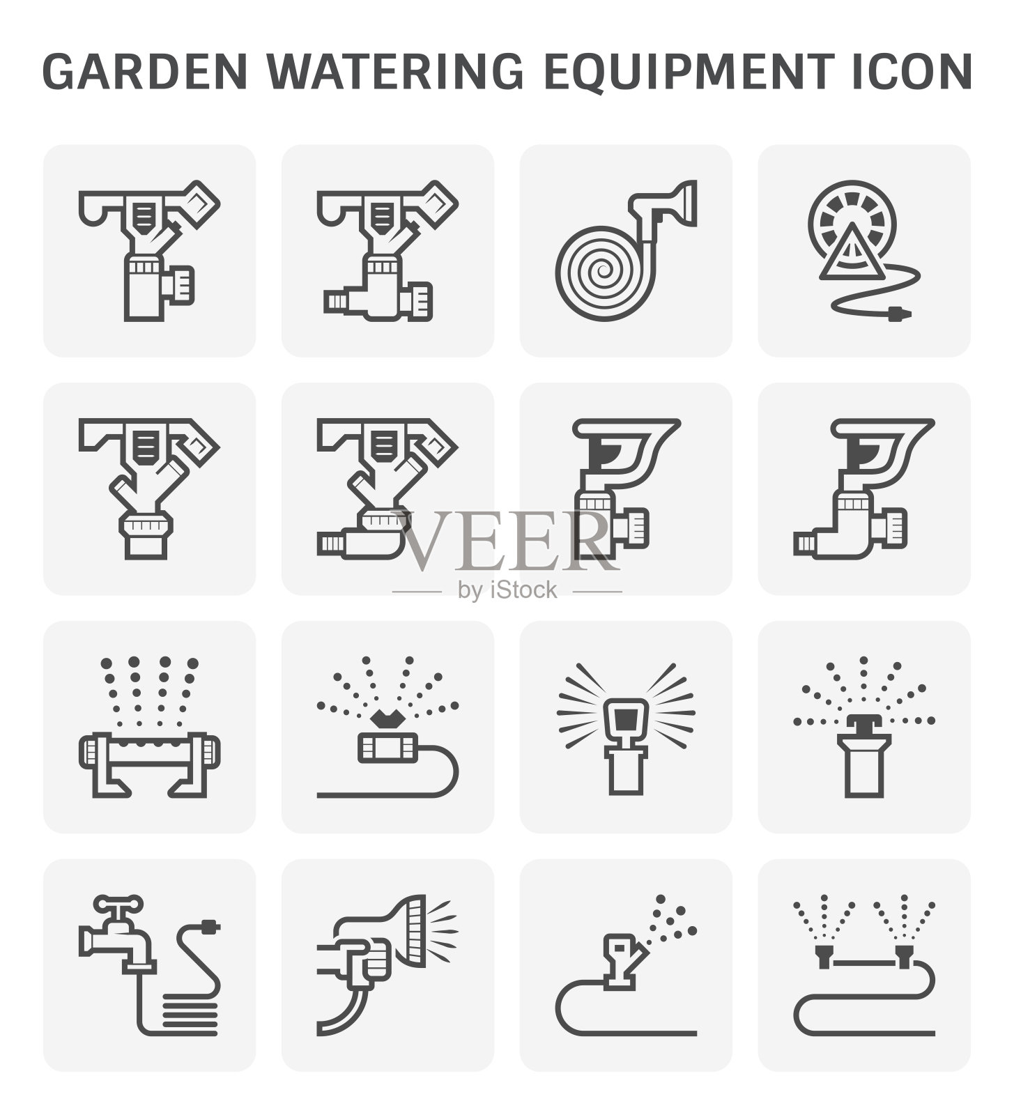 洒水车图标插画图片素材