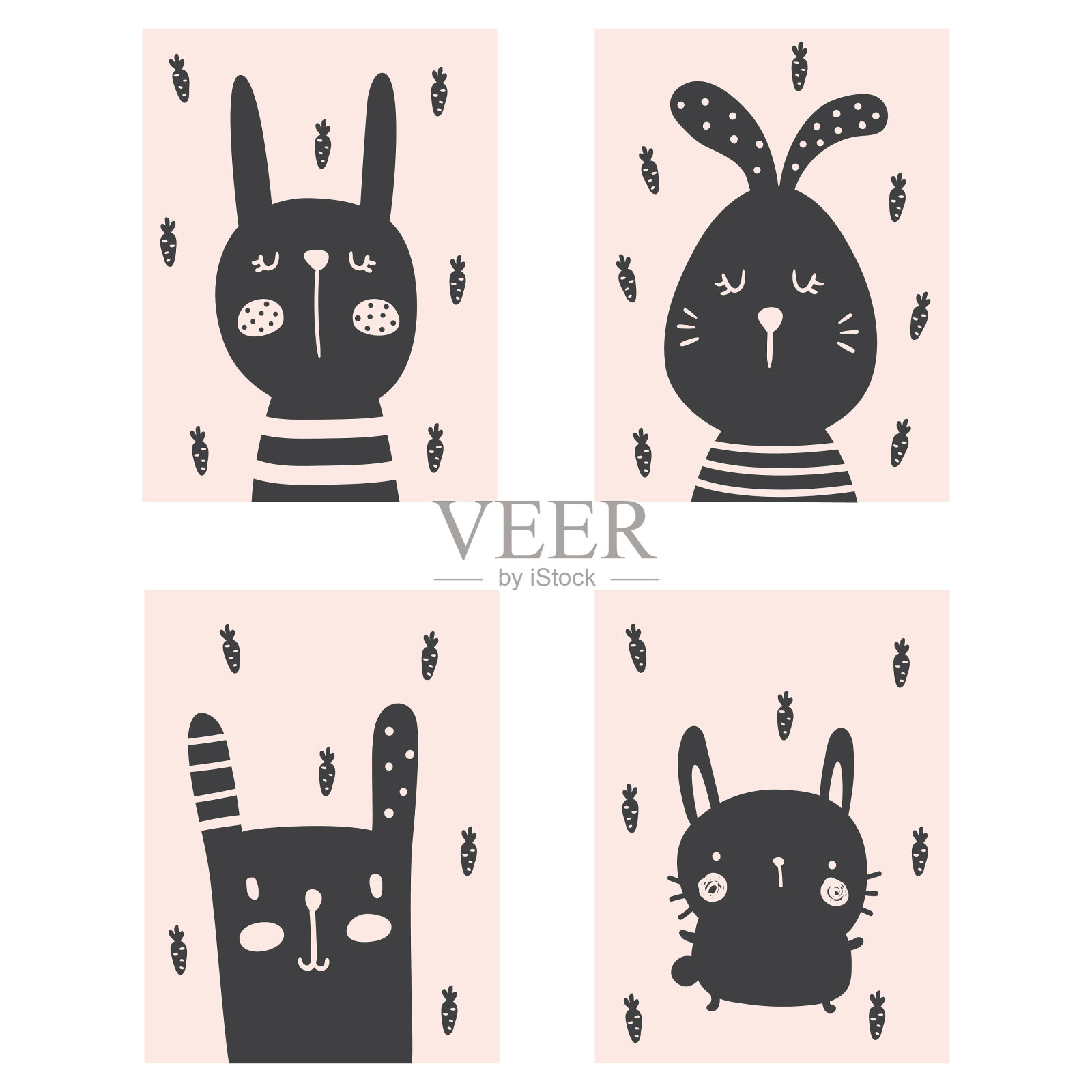 兔子集插画图片素材