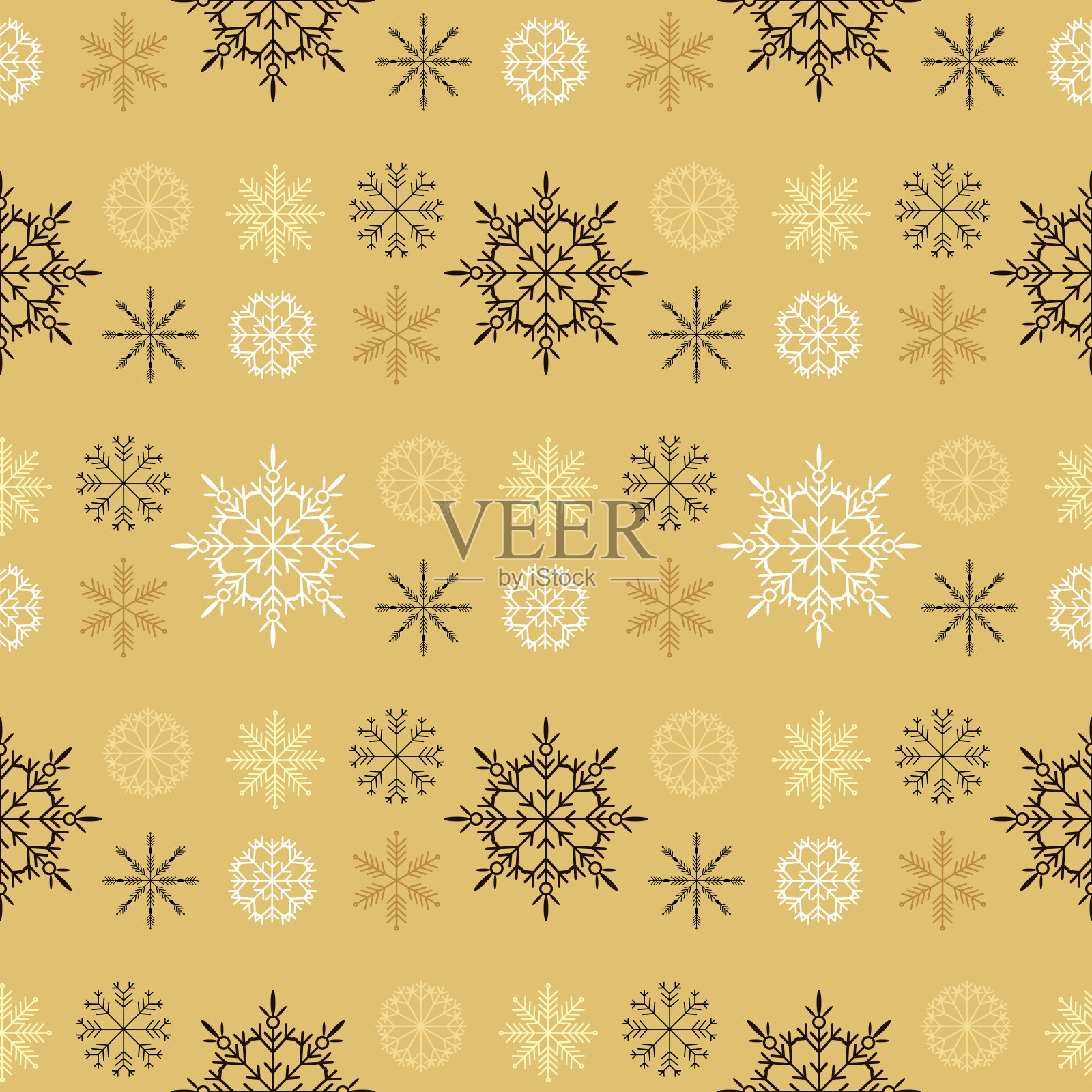 无缝图案与雪花插画图片素材