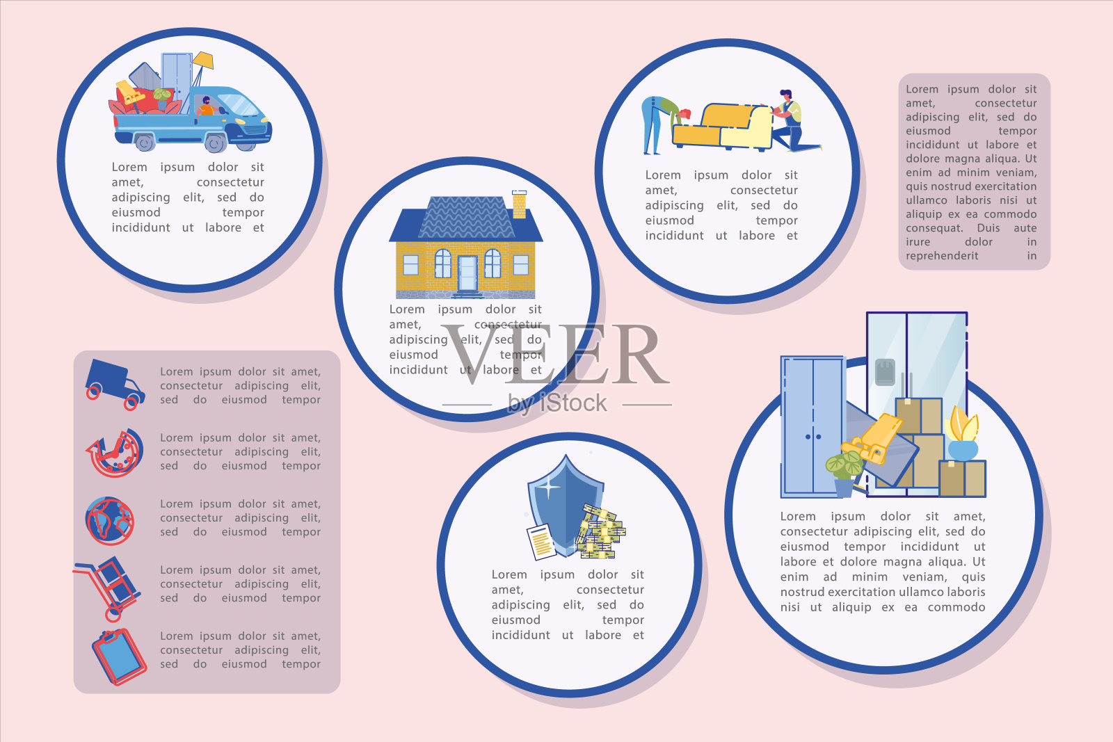 插图运输家用器皿。插画图片素材