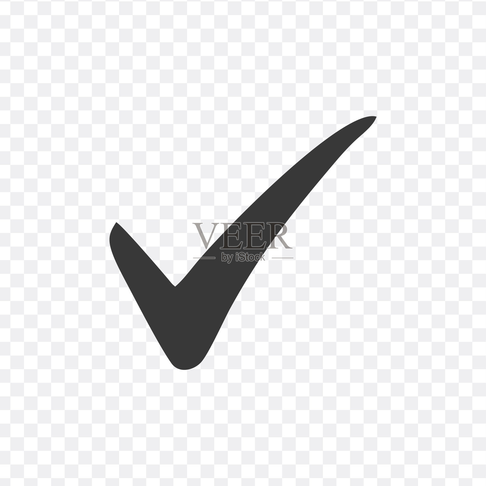 复选标记图标。平面设计风格。股票矢量插图孤立在白色背景。图标素材