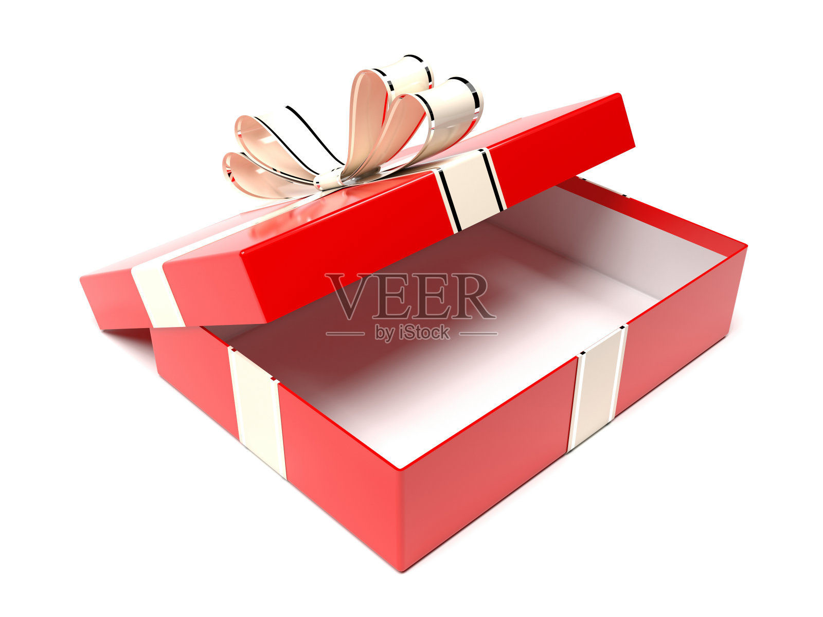 圣诞节礼物。用闪亮的银色丝带装饰的礼盒。3 d渲染图照片摄影图片