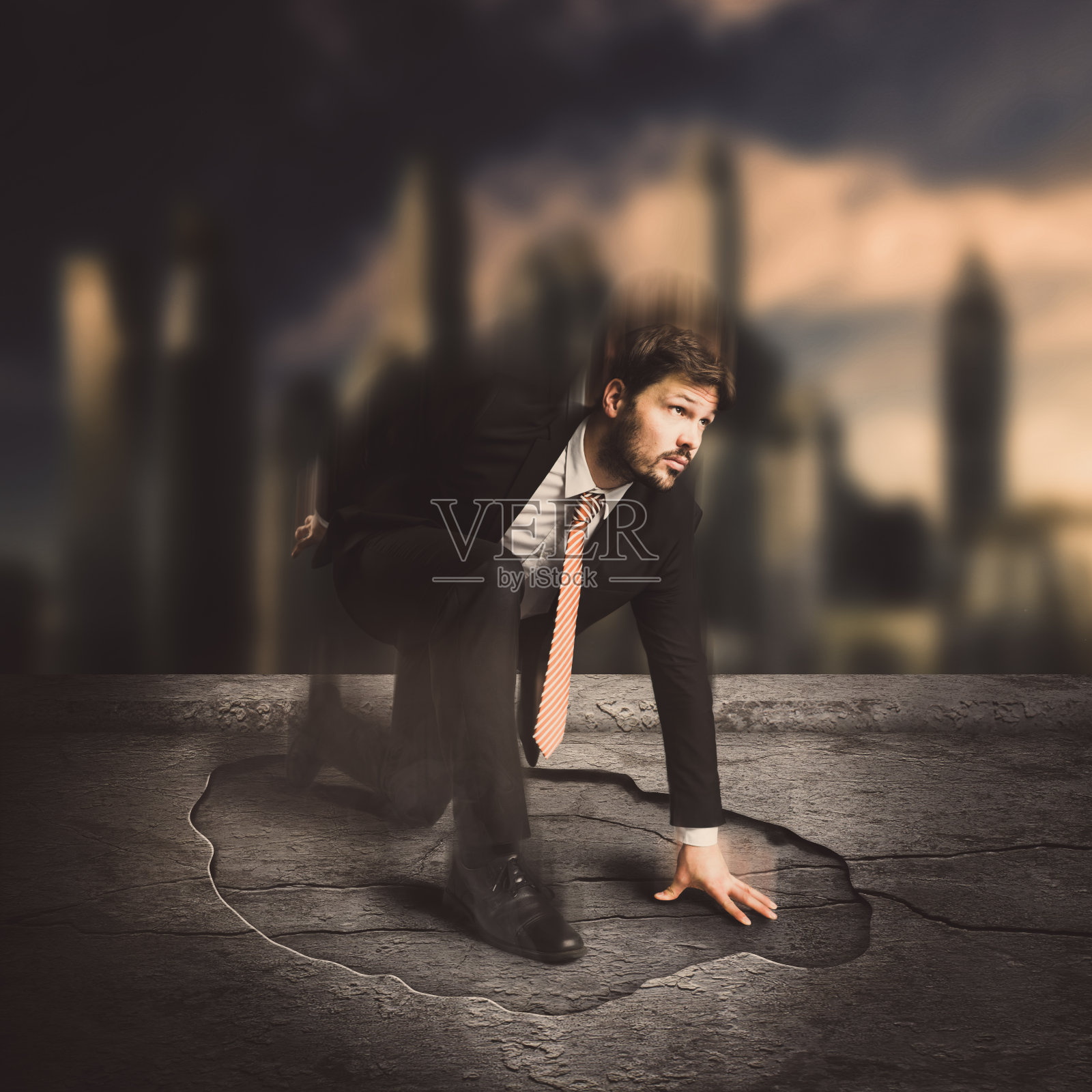 超级英雄商人着陆照片摄影图片