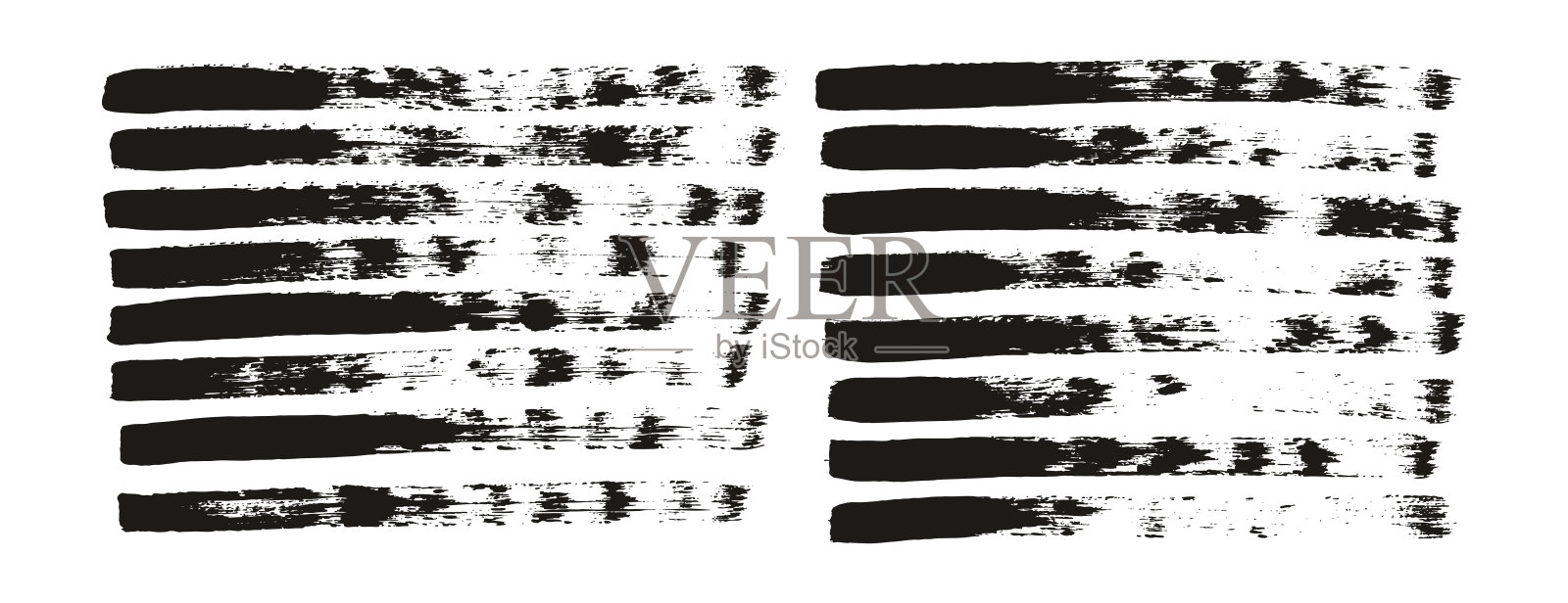 平面油漆刷细直线高细节抽象矢量背景集插画图片素材