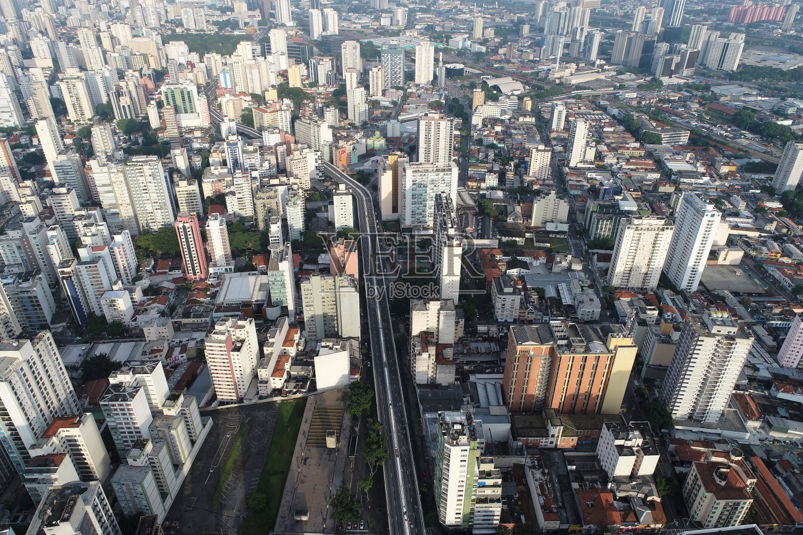 鸟瞰图在São圣保罗，巴西。伟大的景观。照片摄影图片