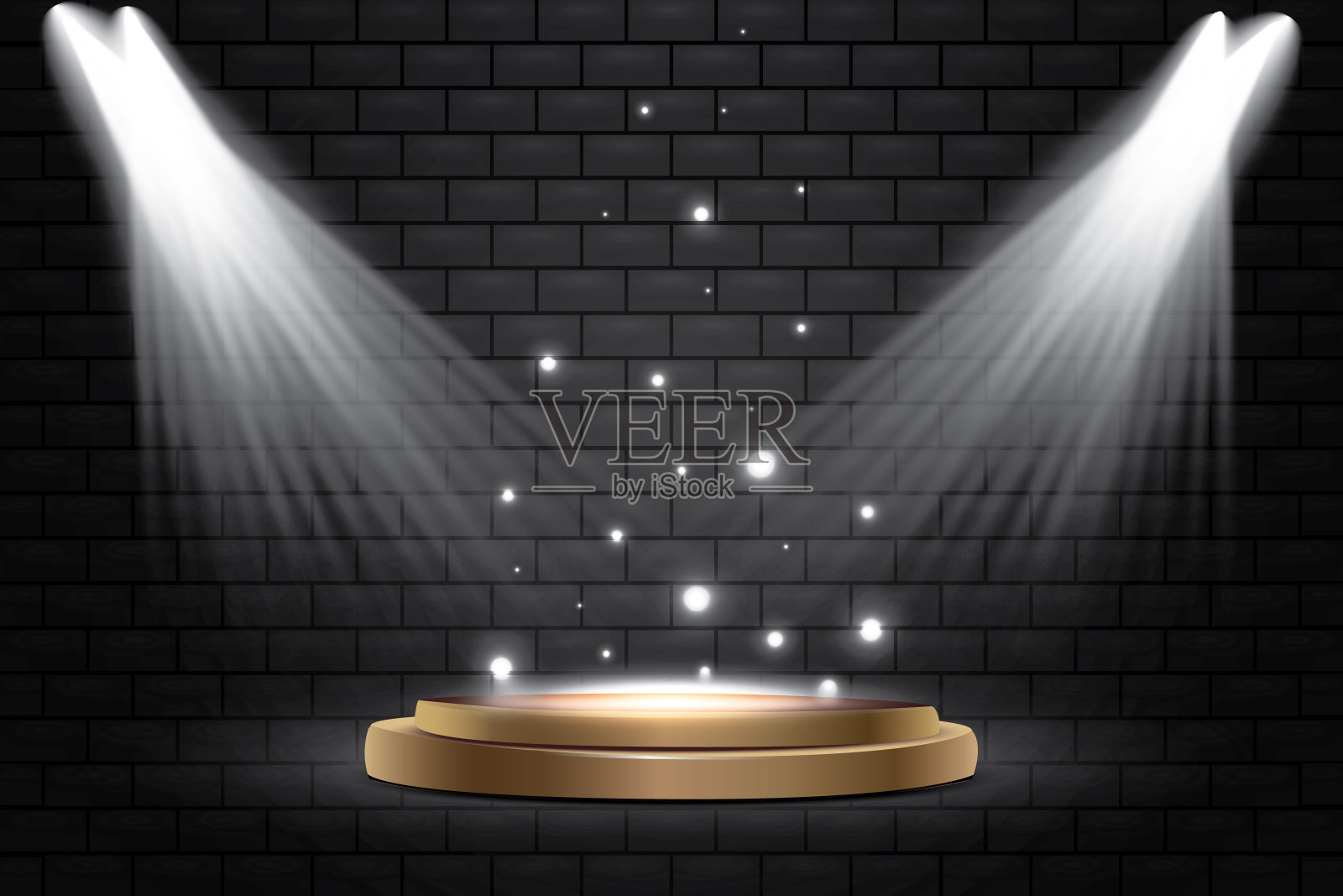 现场照明集合。明亮的灯光和聚光灯。舞台的聚光灯照明。插画图片素材