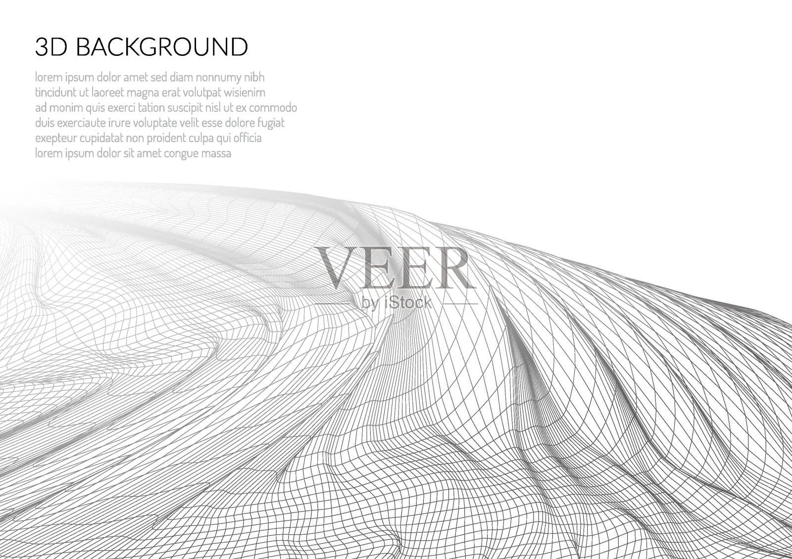 基于多边形网格的山体三维图像插画图片素材