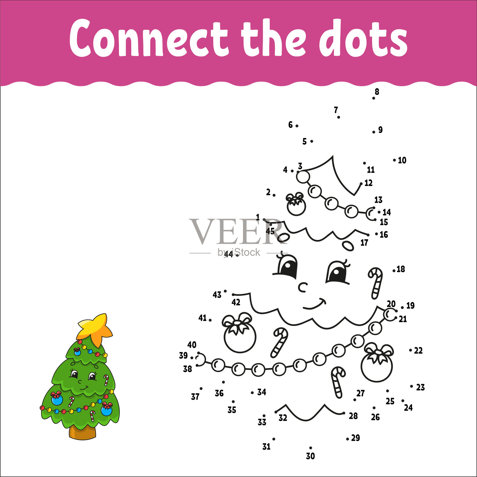 点对点。画一条线。书法练习。为孩子们学习数字。活动工作表。与答案。游戏对幼儿。孤立的矢量图。可爱的性格。卡通风格。插画图片素材