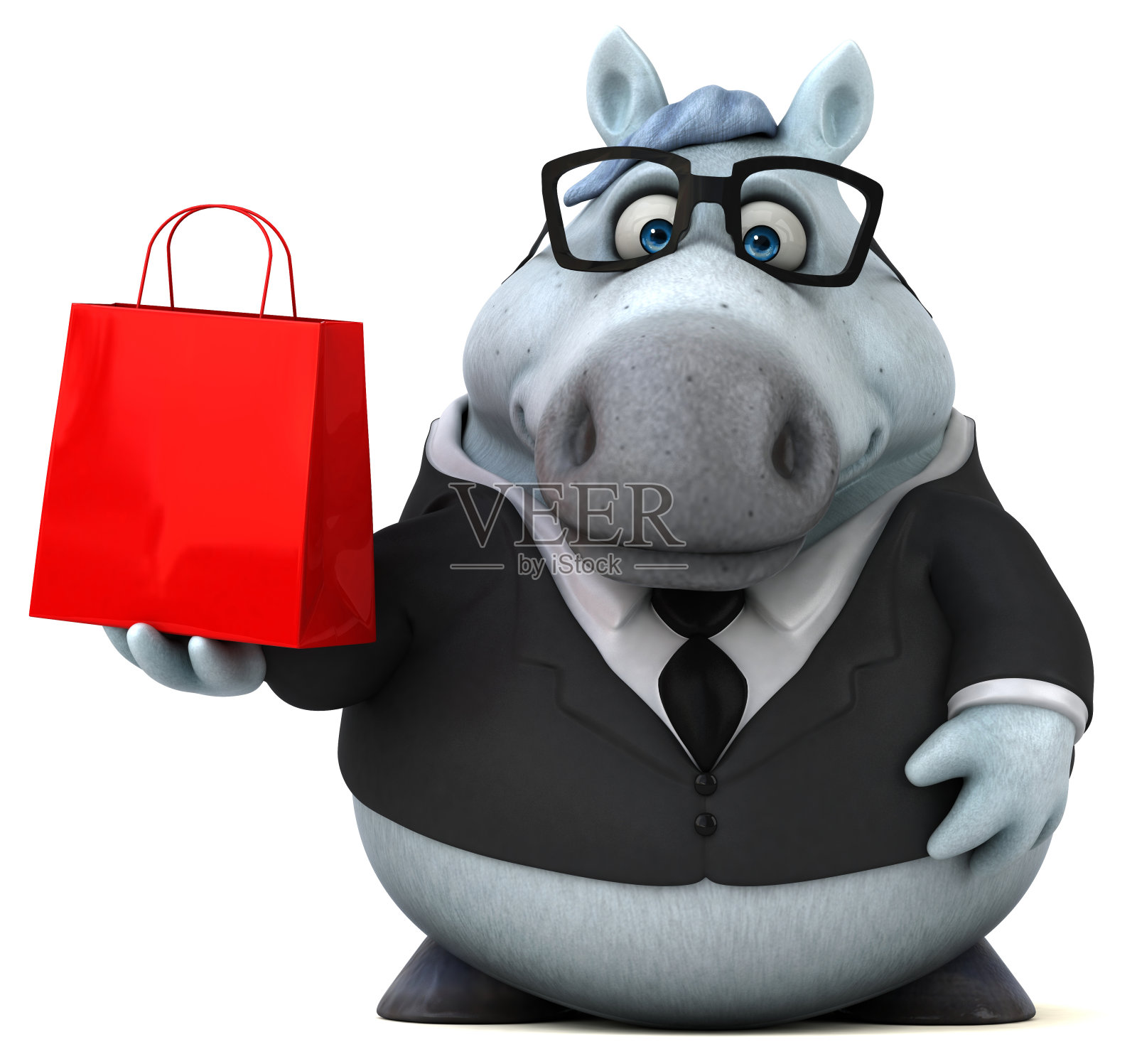 有趣的马- 3D插图照片摄影图片