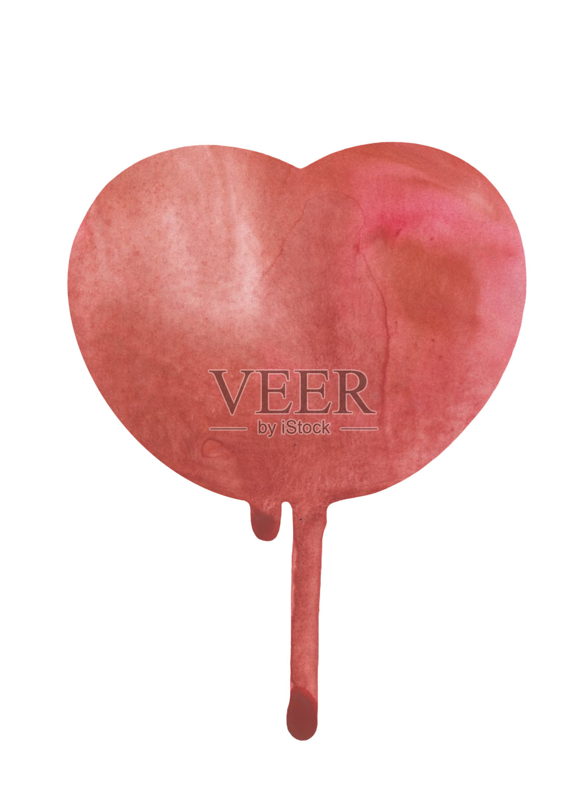 流血的心，爱的情感，水彩插图插画图片素材