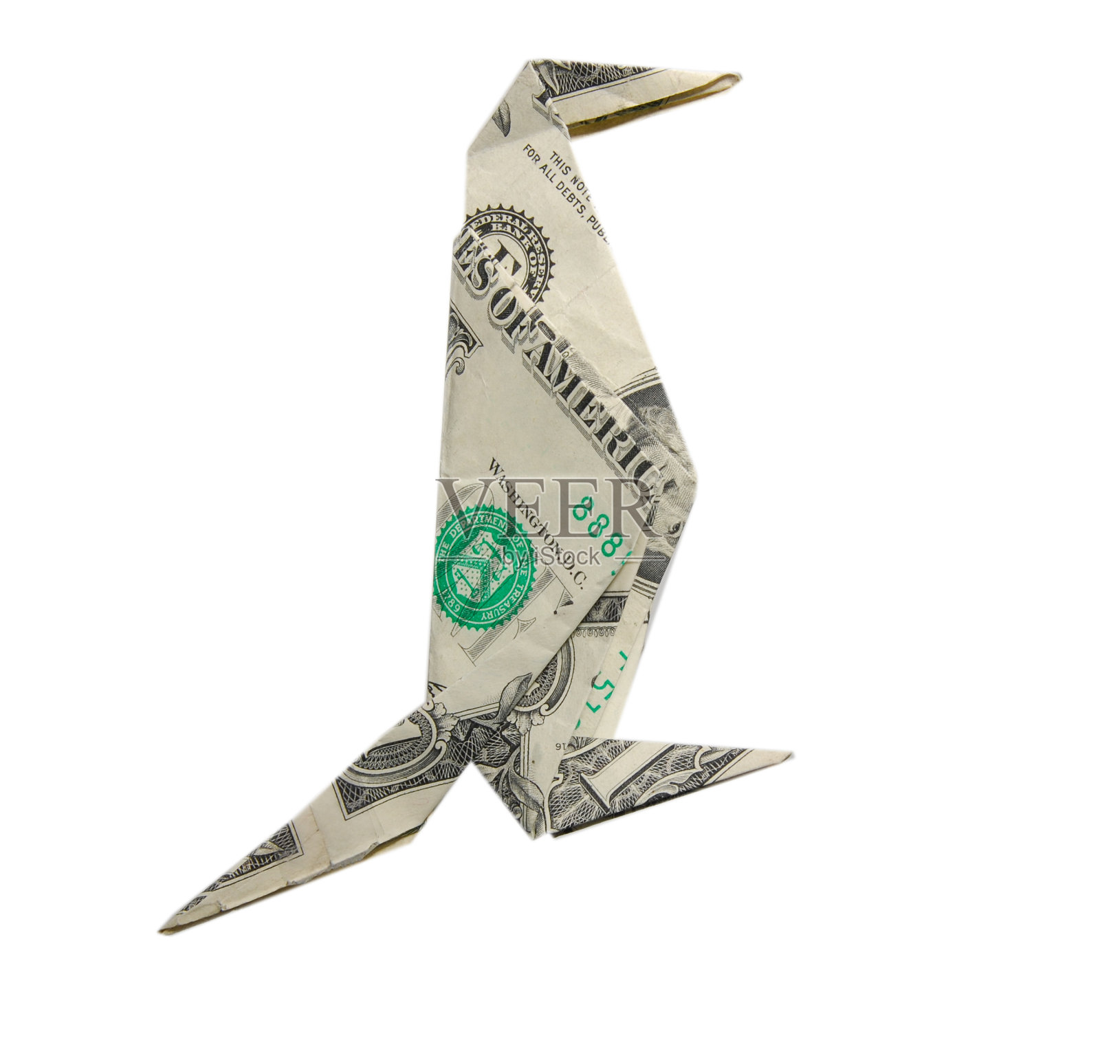 钱折纸企鹅鸟照片摄影图片