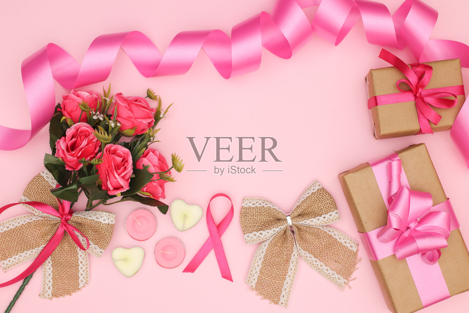 生日，情人节，母亲节粉色装饰照片摄影图片