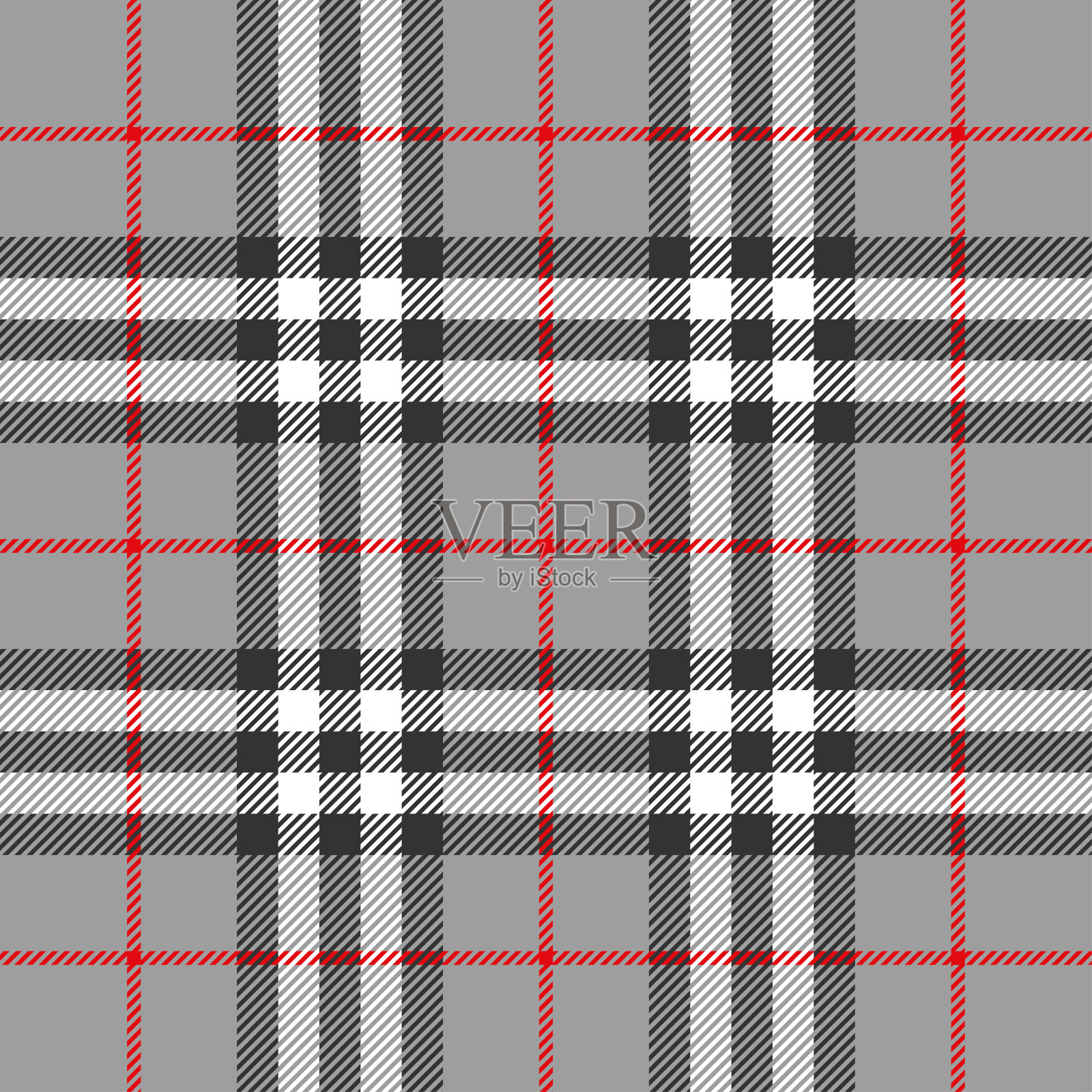 苏格兰格子黑白无缝方格矢量图案。插画图片素材