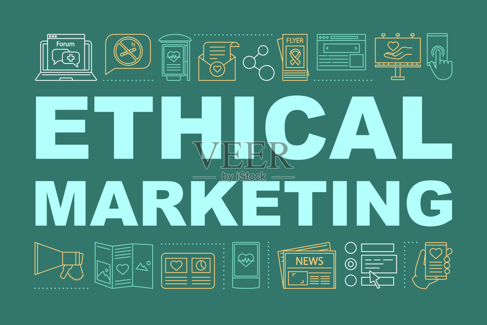 道德营销字概念横幅插画图片素材