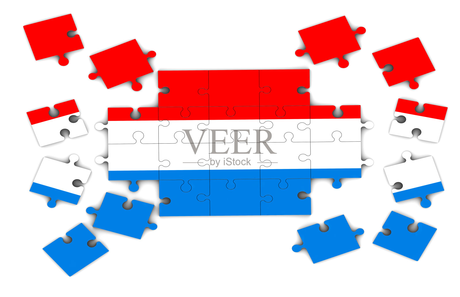 卢森堡国旗拼图照片摄影图片
