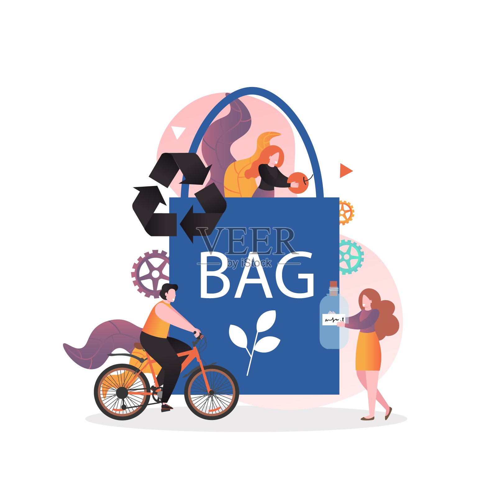 零浪费矢量概念为网站横幅，网页插画图片素材