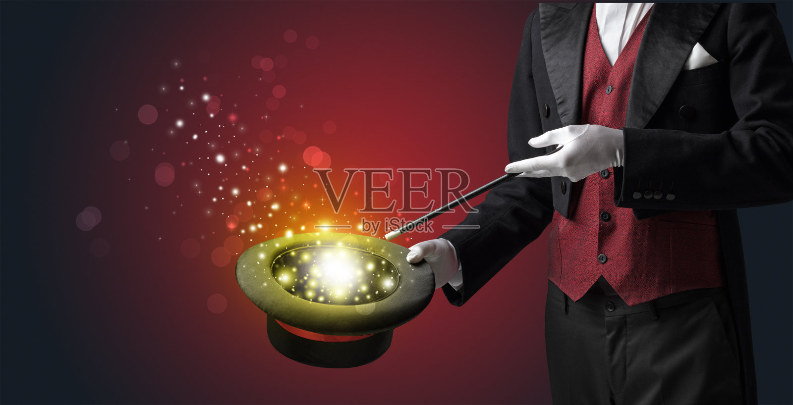 白手正在变魔术照片摄影图片