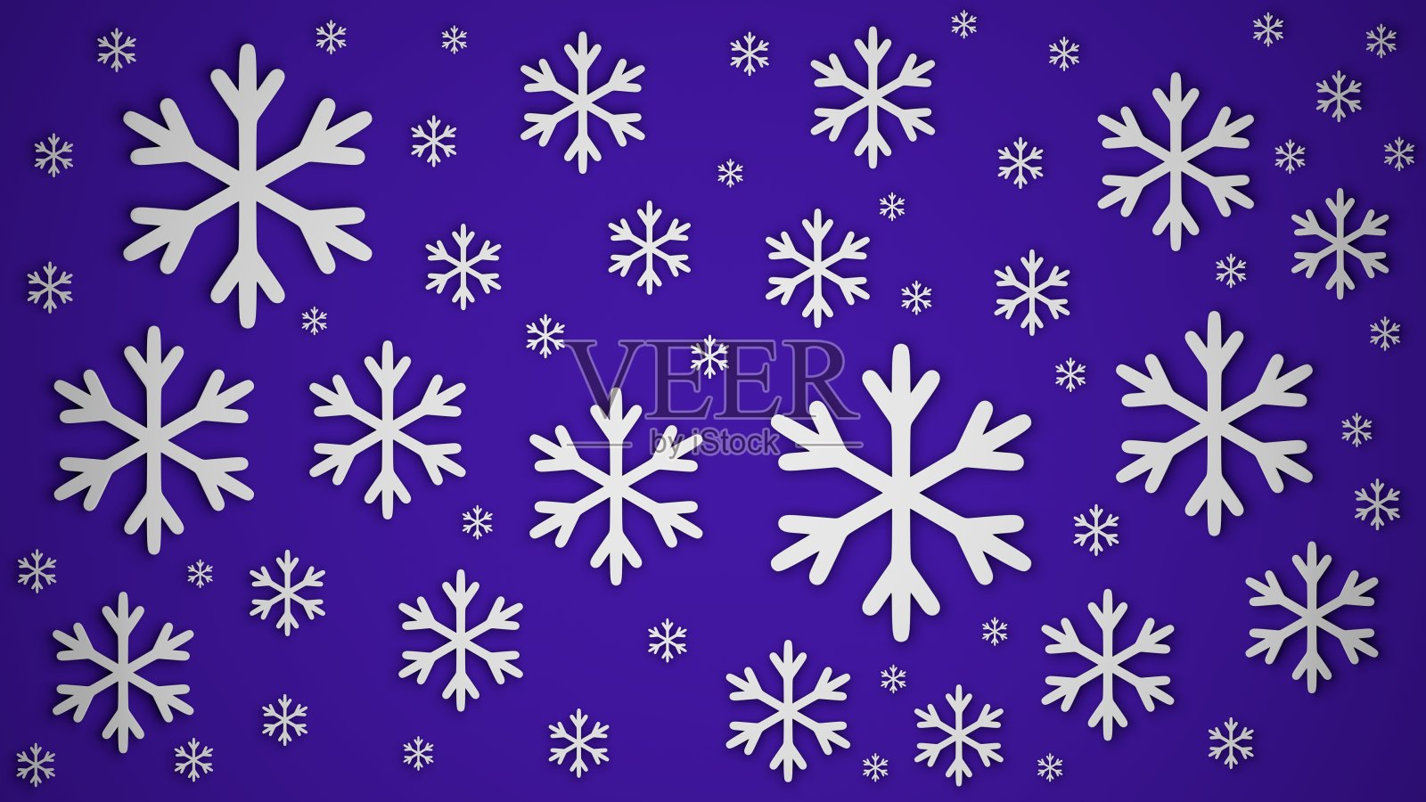 雪花孤立在蓝色背景，3d渲染照片摄影图片