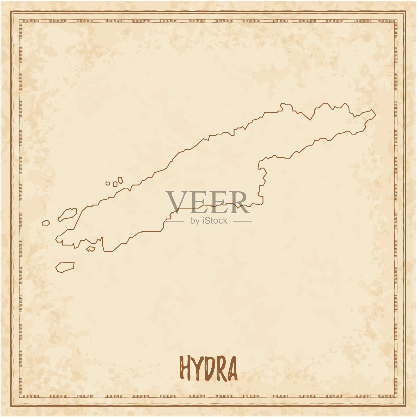 海德拉海盗地图。插画图片素材