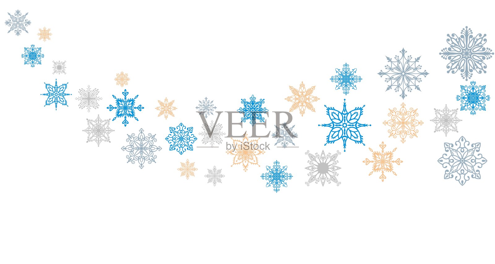 波雪花背景。插画图片素材