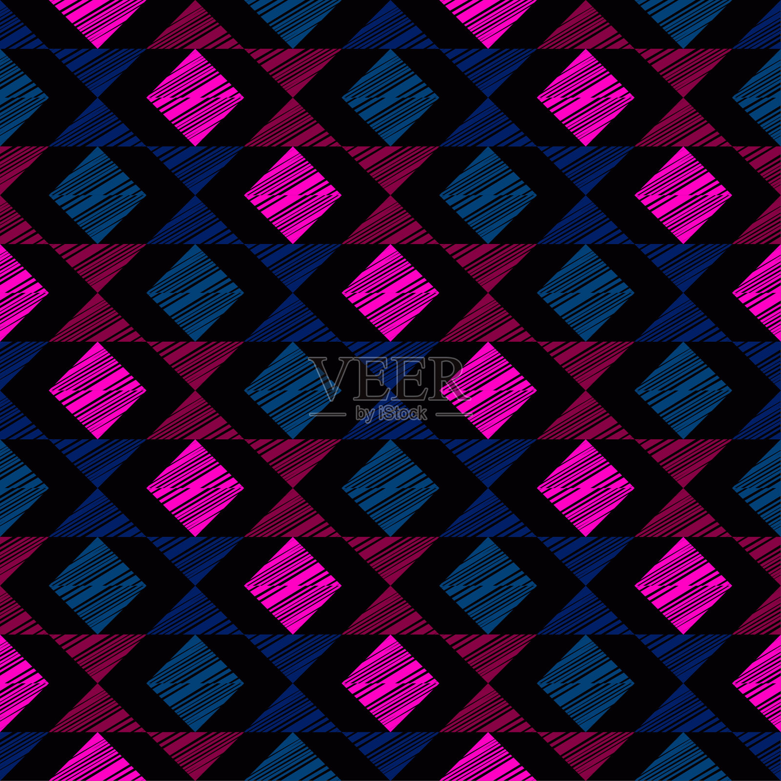 民族波西米亚无缝模式。花边。面料上绣花。错落有致的纹理。插画图片素材