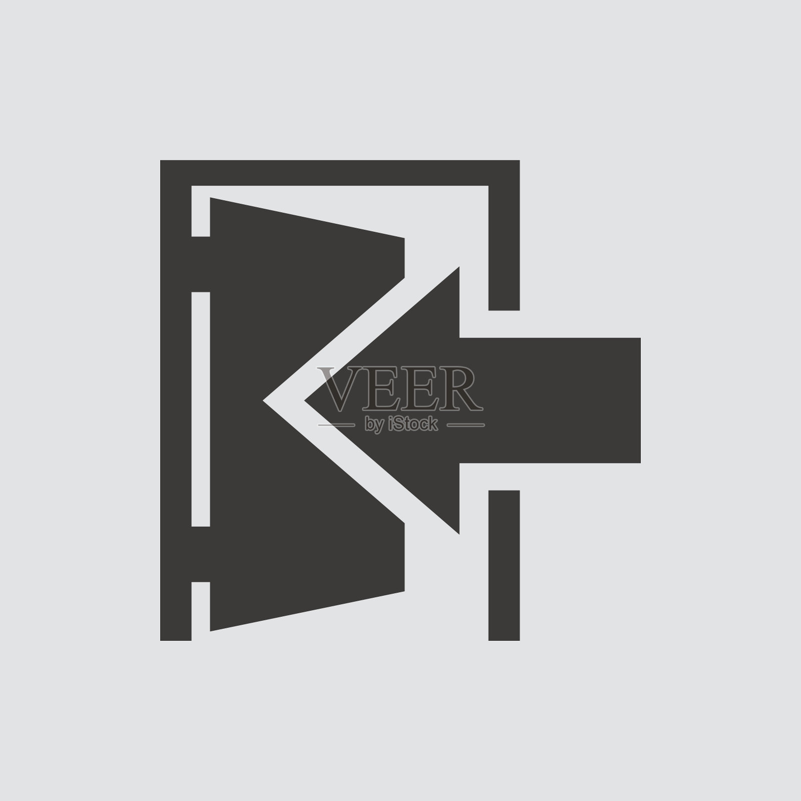 退出图标孤立的平面风格。插画图片素材