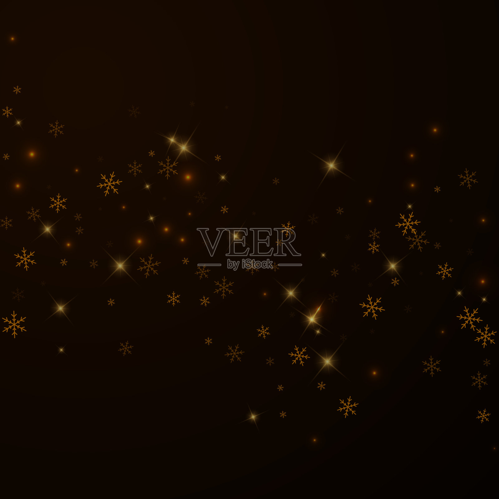 稀疏的星夜雪覆盖圣诞。圣诞节的李插画图片素材