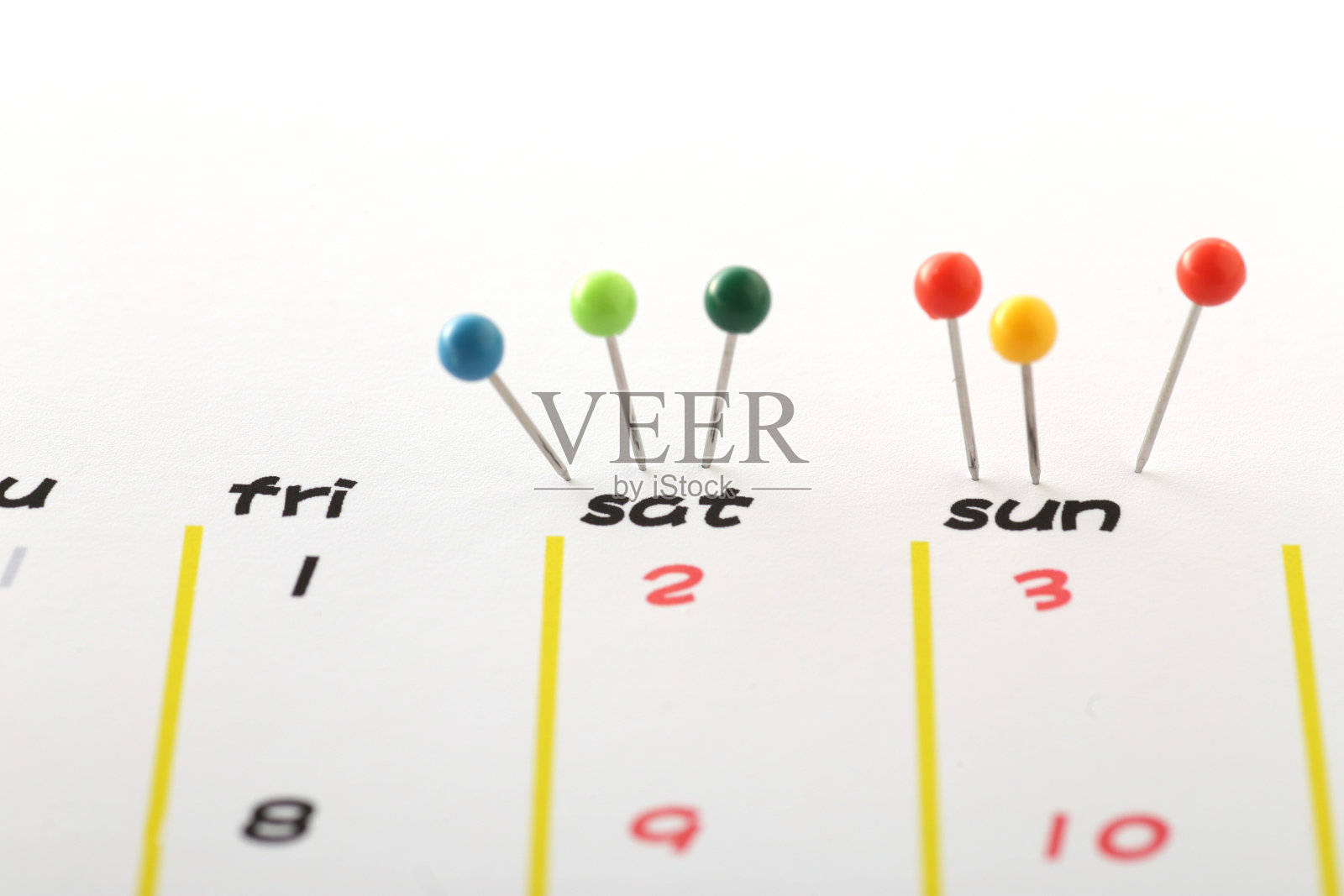 彩色别针日历照片摄影图片