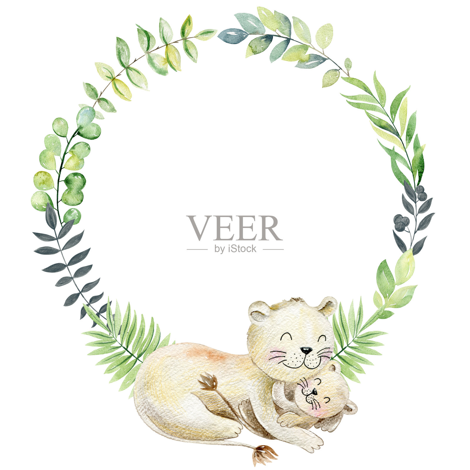 母亲和婴儿插画图片素材