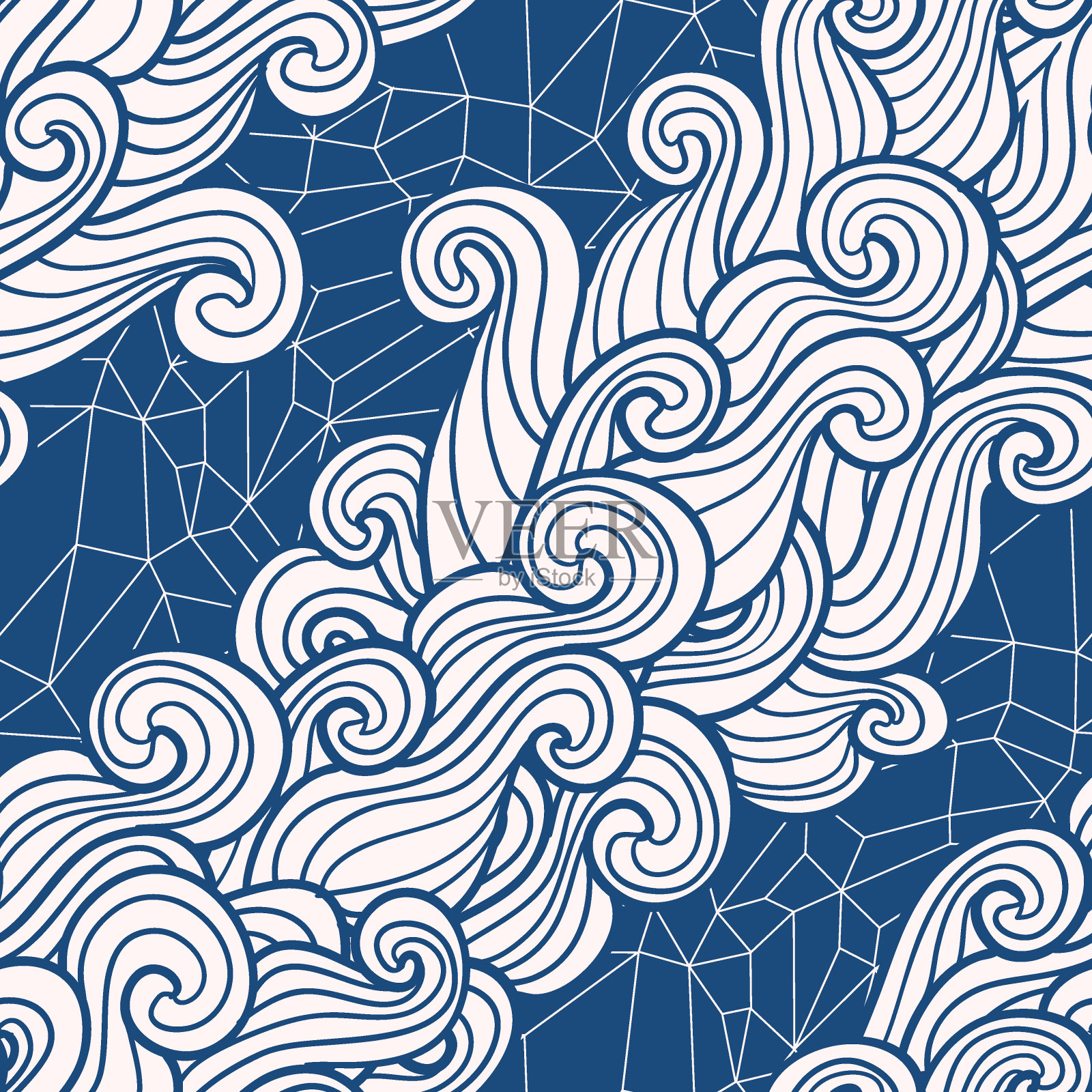 无缝的抽象模式。风浪。矢量图与海浪。插画图片素材