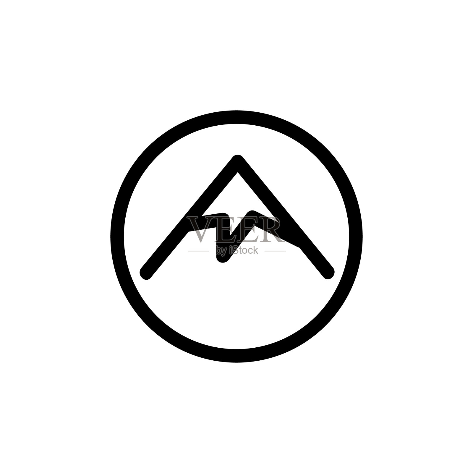 山图标矢量。孤立轮廓符号插图插画图片素材