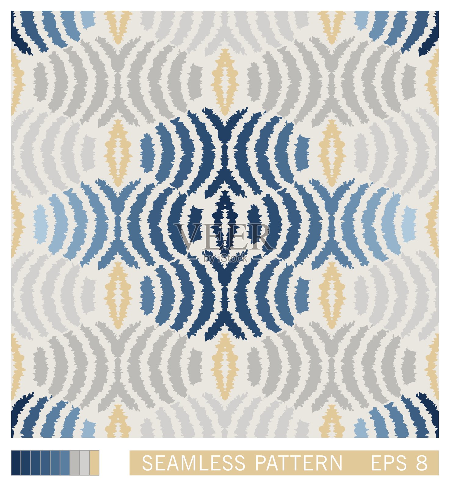 经典的地中海民俗设计。人种装饰元素。无缝模式。矢量结构设计插画图片素材