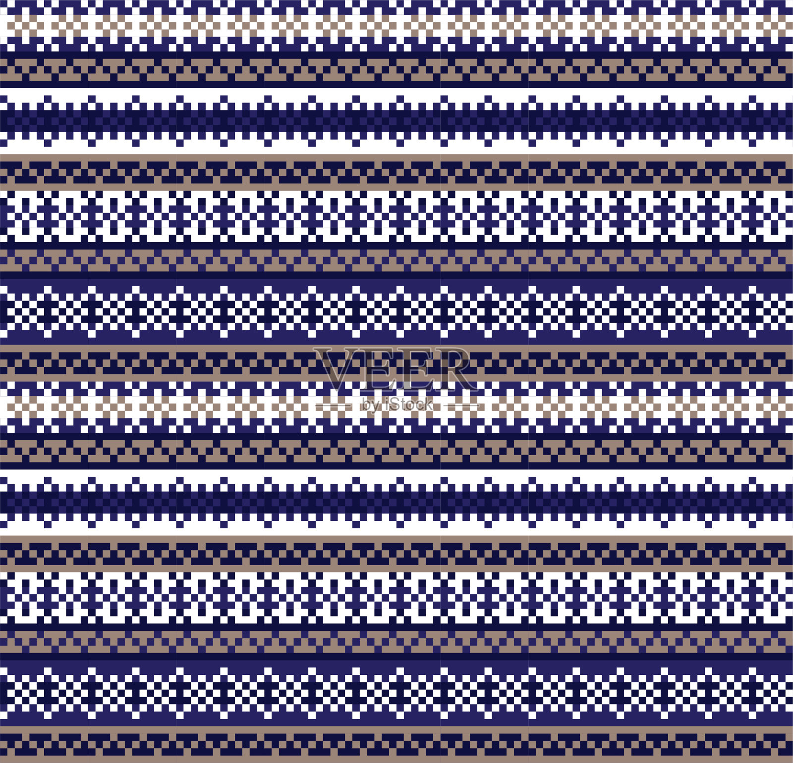 圣诞节雪花/公平岛无缝模式/打印背景矢量插画图片素材