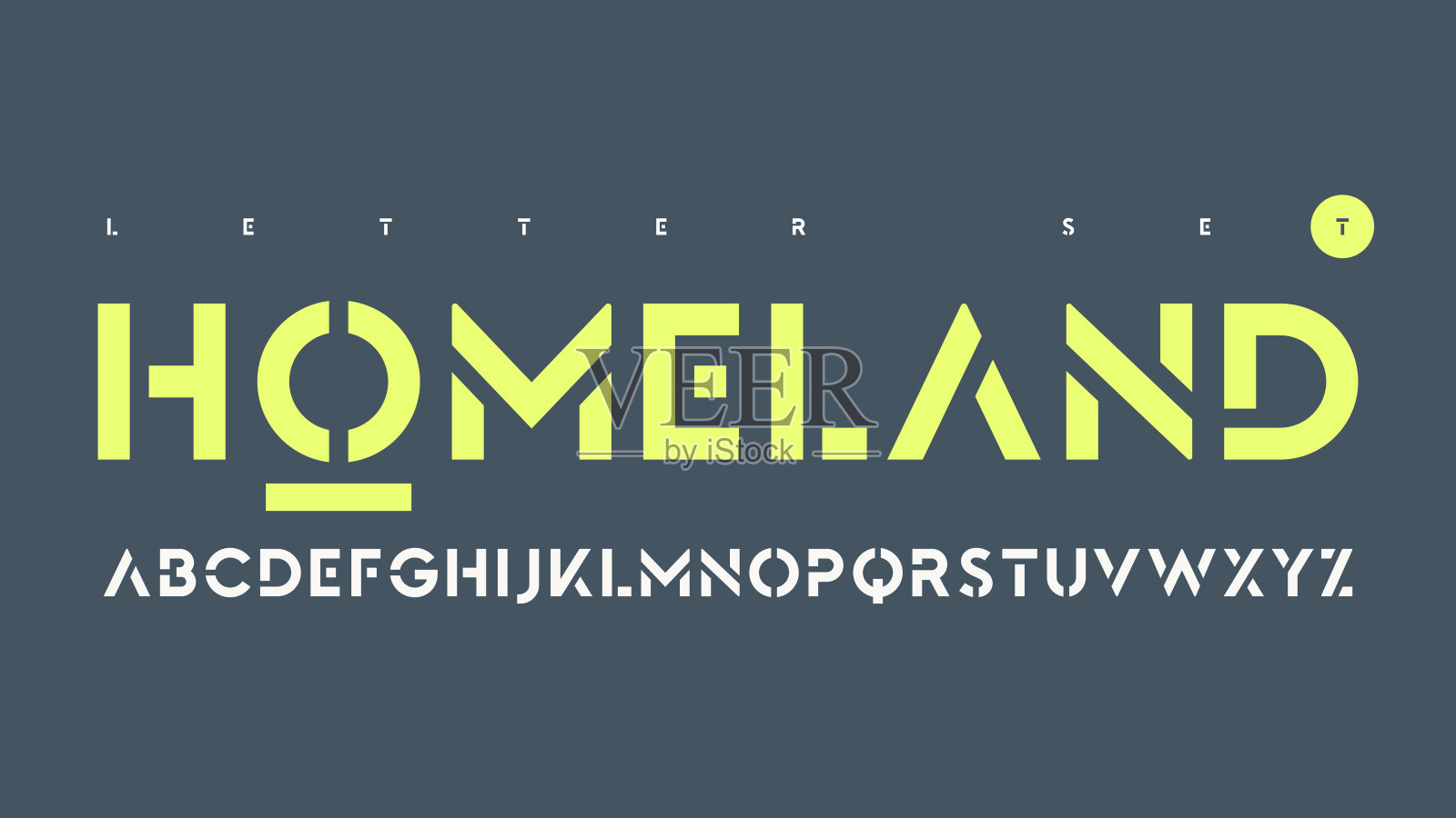 矢量无衬线城市模板字母集，裁剪字母插画图片素材