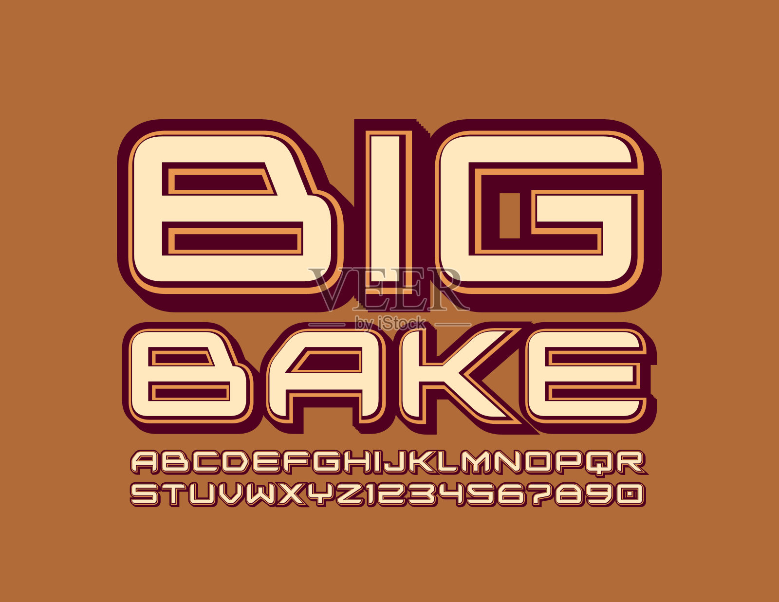 向量时尚标志大烤。一组字母和数字插画图片素材