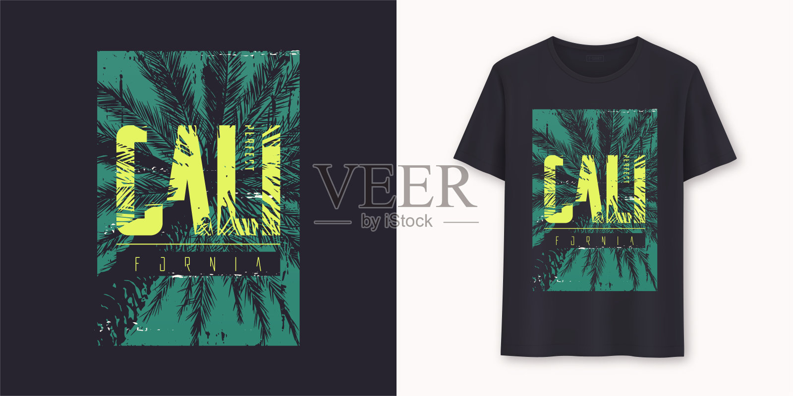 完美的加州时尚图形t恤矢量设计，海报，排版插画图片素材